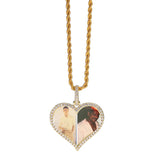 Bling King Heart Wallet Pendant Hip Hop Iced Out CZ Goldplated