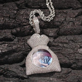 Bling King Heart Wallet Pendant Hip Hop Iced Out CZ Goldplated