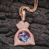 Bling King Heart Wallet Pendant Hip Hop Iced Out CZ Goldplated