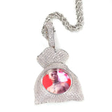 Bling King Heart Wallet Pendant Hip Hop Iced Out CZ Goldplated