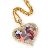 Bling King Heart Wallet Pendant Hip Hop Iced Out CZ Goldplated