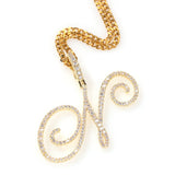 BLING KING Initial Letter Pendant Necklace Cubic Zirconia Men Women Jewelry