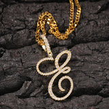 BLING KING Initial Letter Pendant Necklace Cubic Zirconia Men Women Jewelry