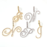 BLING KING Initial Letter Pendant Necklace Cubic Zirconia Men Women Jewelry
