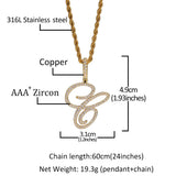 BLING KING Initial Letter Pendant Necklace Cubic Zirconia Men Women Jewelry