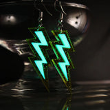 Glow in the Dark Thunder Lightning Ear Cuff Resin Clip Earrings