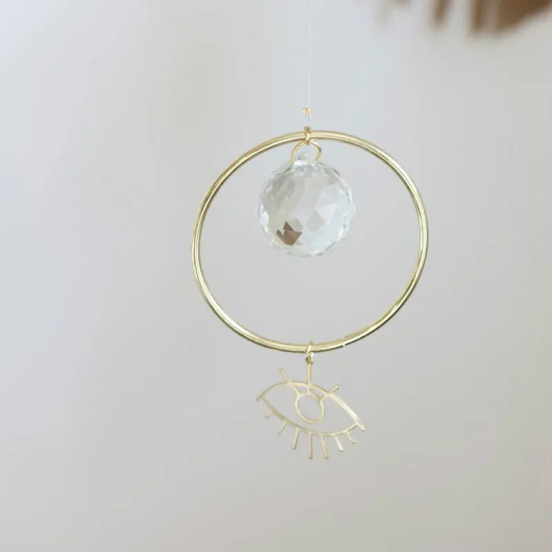 Brass Third Eye Suncatcher with Crystal