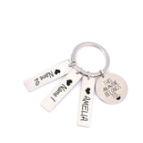 Auntie's Personalized Keychain Set - Engraved Name Pendant Gift
