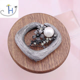 Large Pearl Jewelry Brooch On Collar Broches Women Hijab Pins Men Accessories