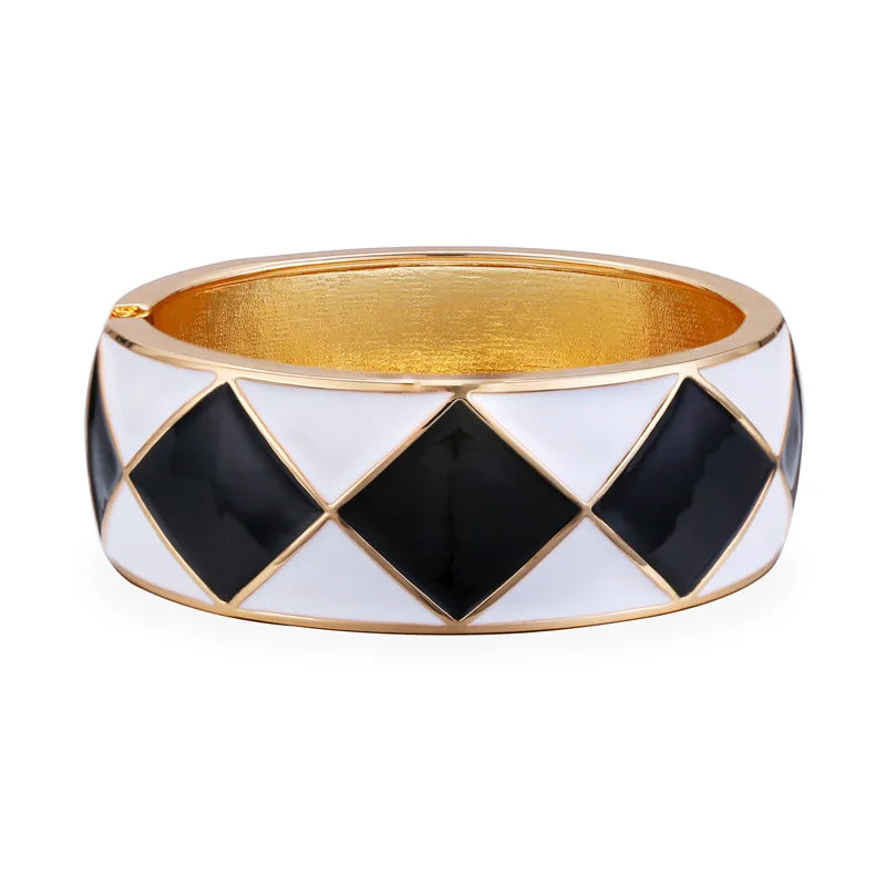 Enamel Statement Bangle Cuff Bracelet for Party Wedding