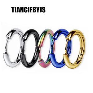 Punk Steel Huggie Style Circle Earrings
