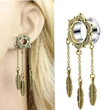 Stainless Steel Double Flared Ear Gauges Flesh Tunnels Ear Stretcher