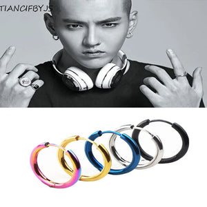 High Polish Stainless Steel Hoop Earrings
