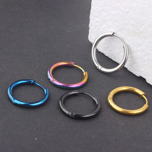 High Polish Stainless Steel Hoop Earrings