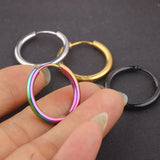 High Polish Stainless Steel Hoop Earrings