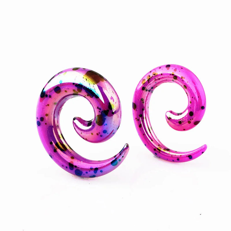 UV Acrylic Spiral Snail Tapers Ear Stretching Kit 1.6mm-10mm