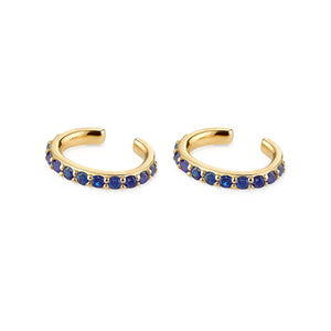 Navy CZ Zircon Hoop Earrings Set Women's Jewelry