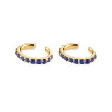 Navy CZ Zircon Hoop Earrings Set Women's Jewelry