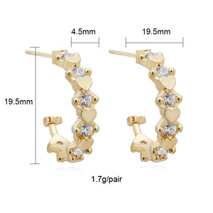 Zircon Drop Hoop Earrings Set for Women