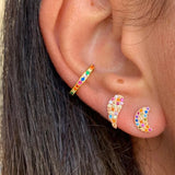 Zircon Drop Hoop Earrings Set for Women