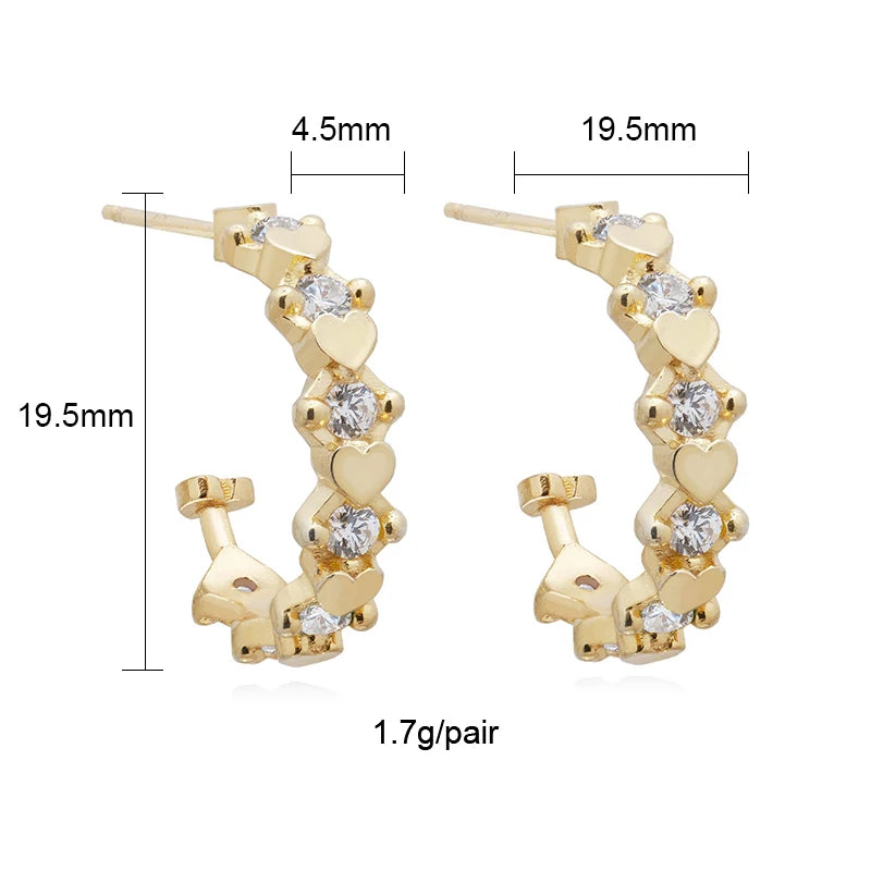 Zircon Drop Hoop Earrings Set for Women