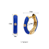 Enamel CZ Zircon Hoop Earrings for Women