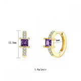 Enamel CZ Zircon Hoop Earrings for Women