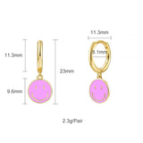 Enamel CZ Zircon Hoop Earrings for Women