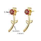 Colourful Zircon Stud Earrings Jewelry for Women