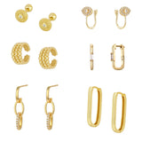 Boho Piercing Ear Cuff Women's Stud Hoop Earrings Set