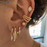 Boho Piercing Ear Cuff Women's Stud Hoop Earrings Set