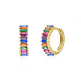 CZ Zircon Plated Hoop Earrings for Women