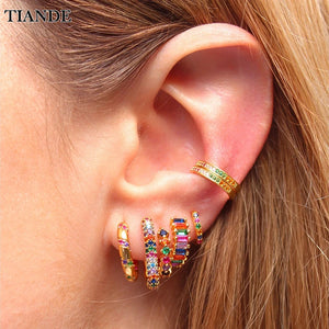 CZ Zircon Plated Hoop Earrings for Women