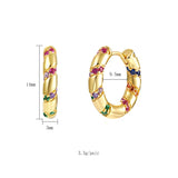 CZ Zircon Plated Hoop Earrings for Women