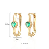 CZ Heart Hoop Earrings for Women