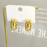 Plated Star Big Hoop Earrings CZ Zircon Party Jewelry Accessories