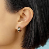 Plated Star Big Hoop Earrings CZ Zircon Party Jewelry Accessories