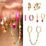 Zircon Hoop Earrings Set Women's Jewelry