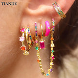 Zircon Hoop Earrings Set Women's Jewelry