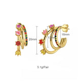 Zircon Hoop Earrings Set Women's Jewelry
