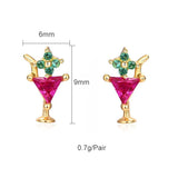 Silver Plated Chain Hoop Earrings with Zircon EarCuff