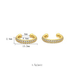 Silver Plated Chain Hoop Earrings with Zircon EarCuff
