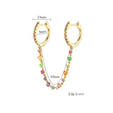 Silver Plated Chain Hoop Earrings with Zircon EarCuff