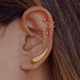 Silver Plated Climber Earrings Smooth Piercing Women's Stud Earrings