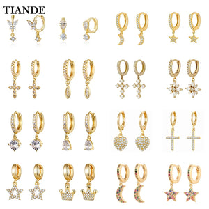 Silver Plated Zircon Dangle Earrings for Women