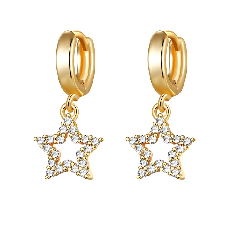 Silver Plated Zircon Dangle Earrings for Women