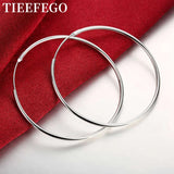 925 Sterling Silver Hoop Earring For Women 35/50/60MM Circle Earrings