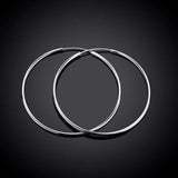 925 Sterling Silver Hoop Earring For Women 35/50/60MM Circle Earrings