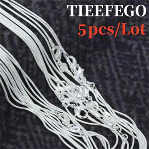 10Pcs 925 Sterling Silver 1MM Snake Chain Necklace 16-30 Inches