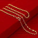 24K Necklace Box Chain/Water Ripple Necklace For Woman